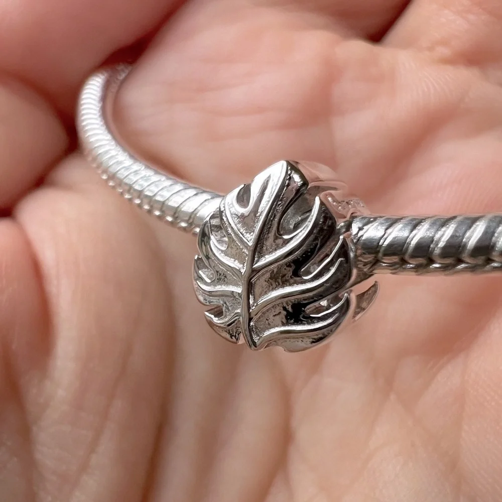 Monstera Leaf, European Charm for Bracelets S925